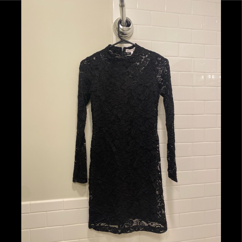 BCBGeneration Black Long-Sleeved Lace Party Dress, Size 2.  In great condition